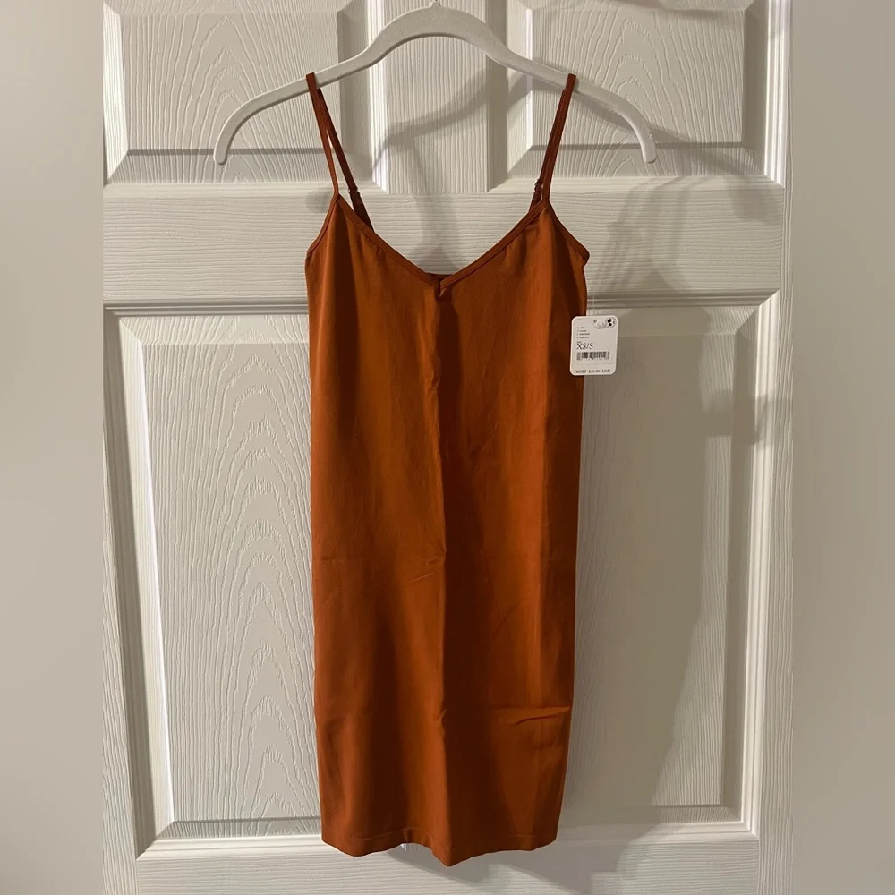 NWT Free People Seamless Mini Slip / Brandy